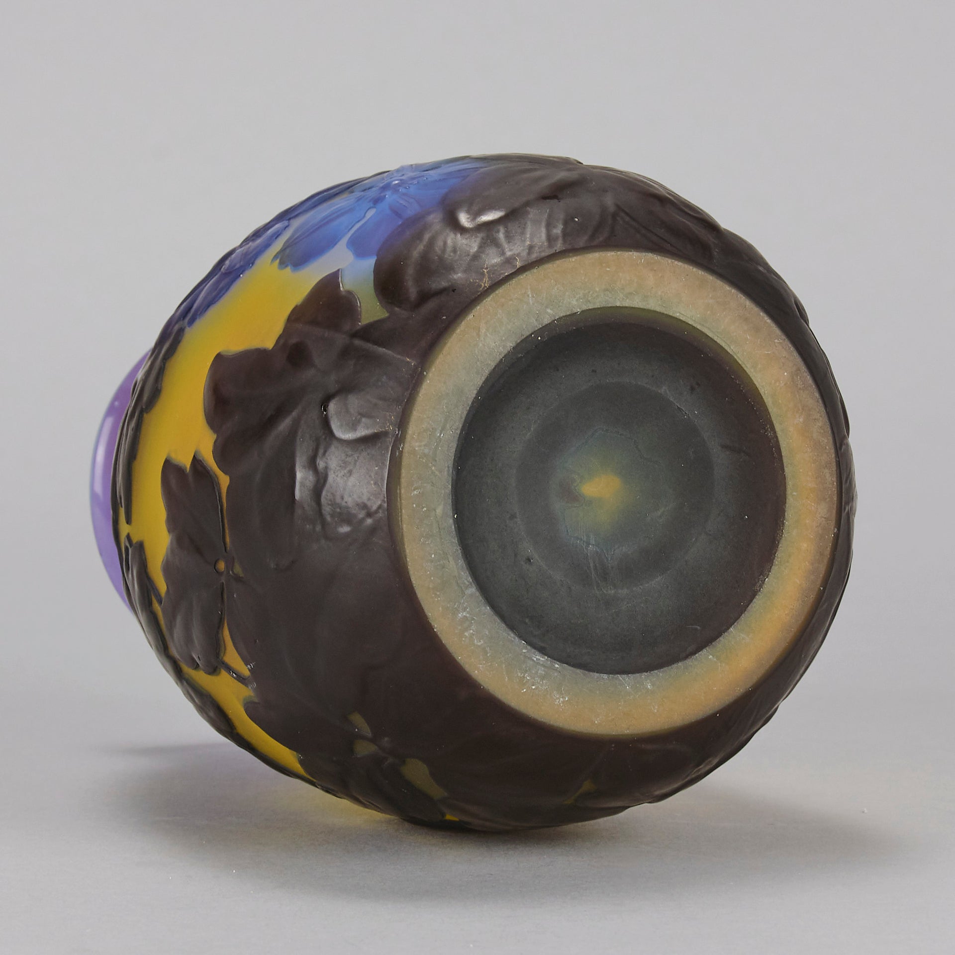 Galle Souffle Vase - Art Nouveau Clematis Vase - Hickmet Fine Arts