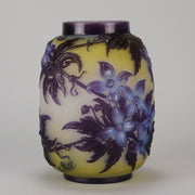 Galle Souffle Vase - Art Nouveau Clematis Vase - Hickmet Fine Arts