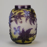 Galle Souffle Vase - Art Nouveau Clematis Vase - Hickmet Fine Arts