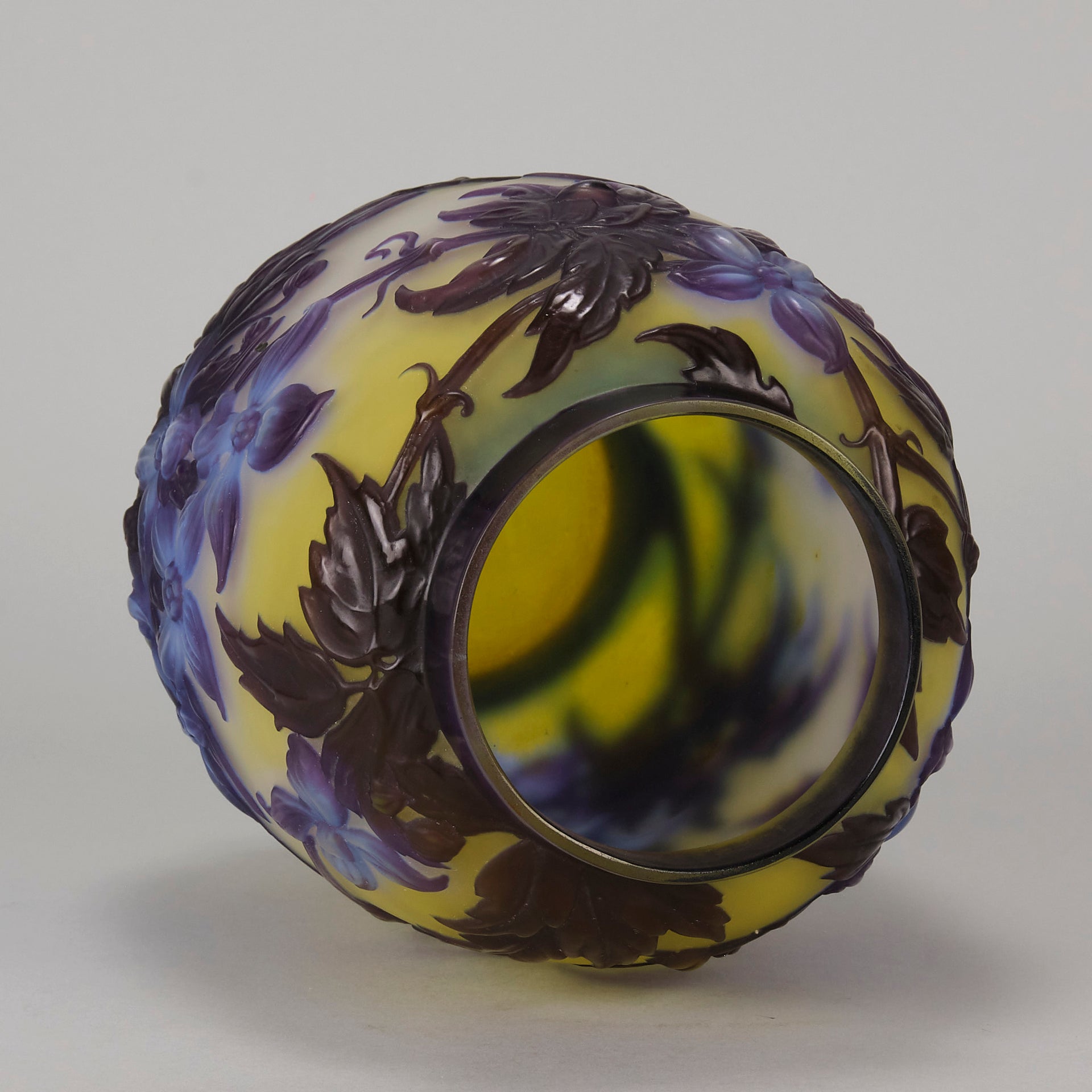 Galle Souffle Vase - Art Nouveau Clematis Vase - Hickmet Fine Arts