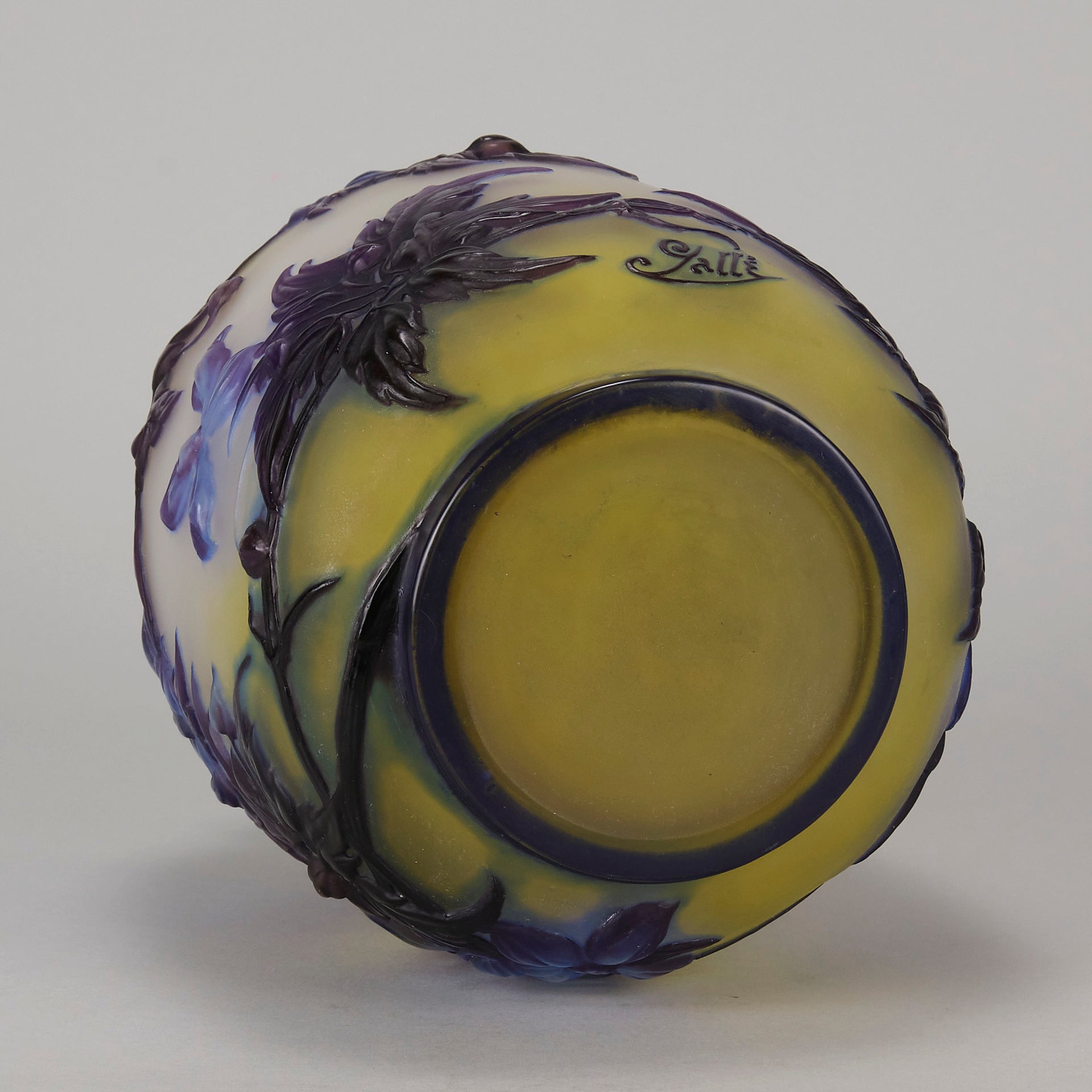 Galle Souffle Vase - Art Nouveau Clematis Vase - Hickmet Fine Arts