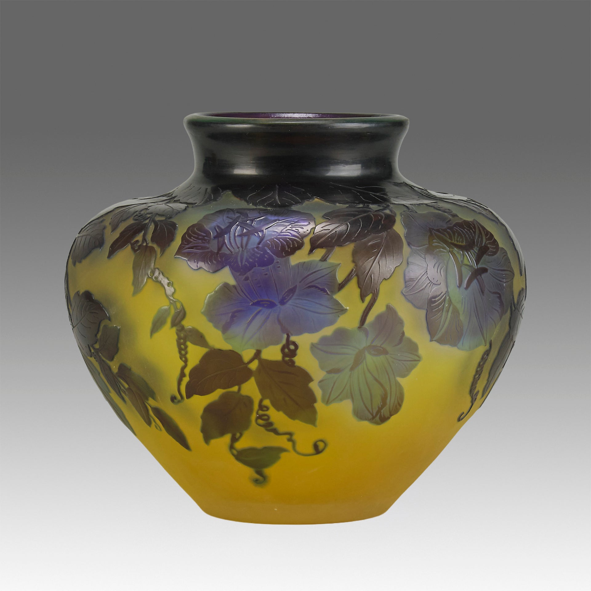 Galle Clematis Vase - Art Nouveau Clematis Vase - Hickmet Fine Arts