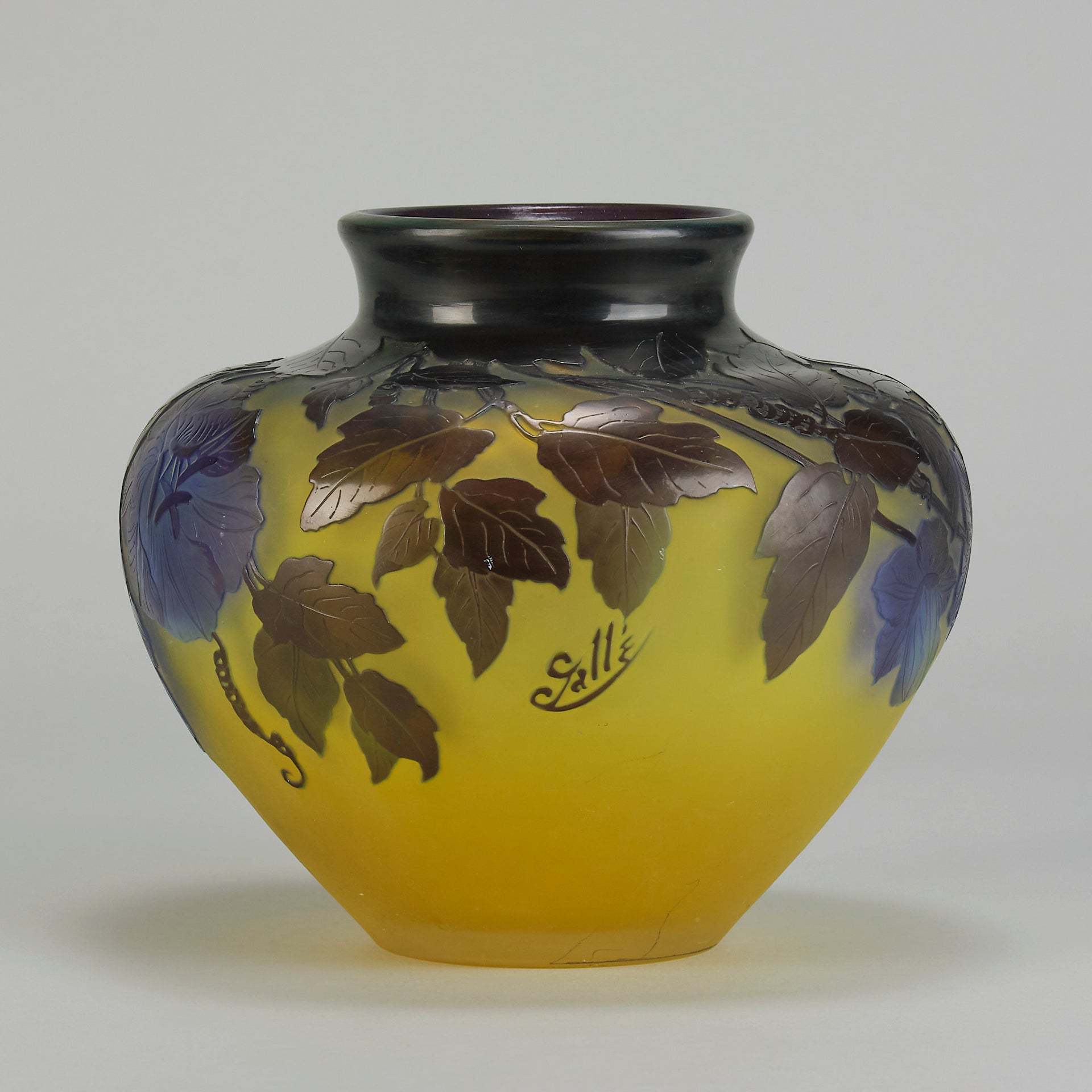 Galle Clematis Vase - Art Nouveau Clematis Vase - Hickmet Fine Arts