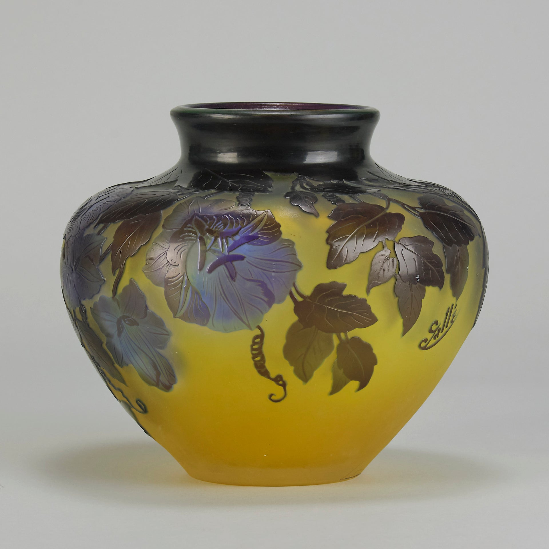 Galle Clematis Vase - Art Nouveau Clematis Vase - Hickmet Fine Arts