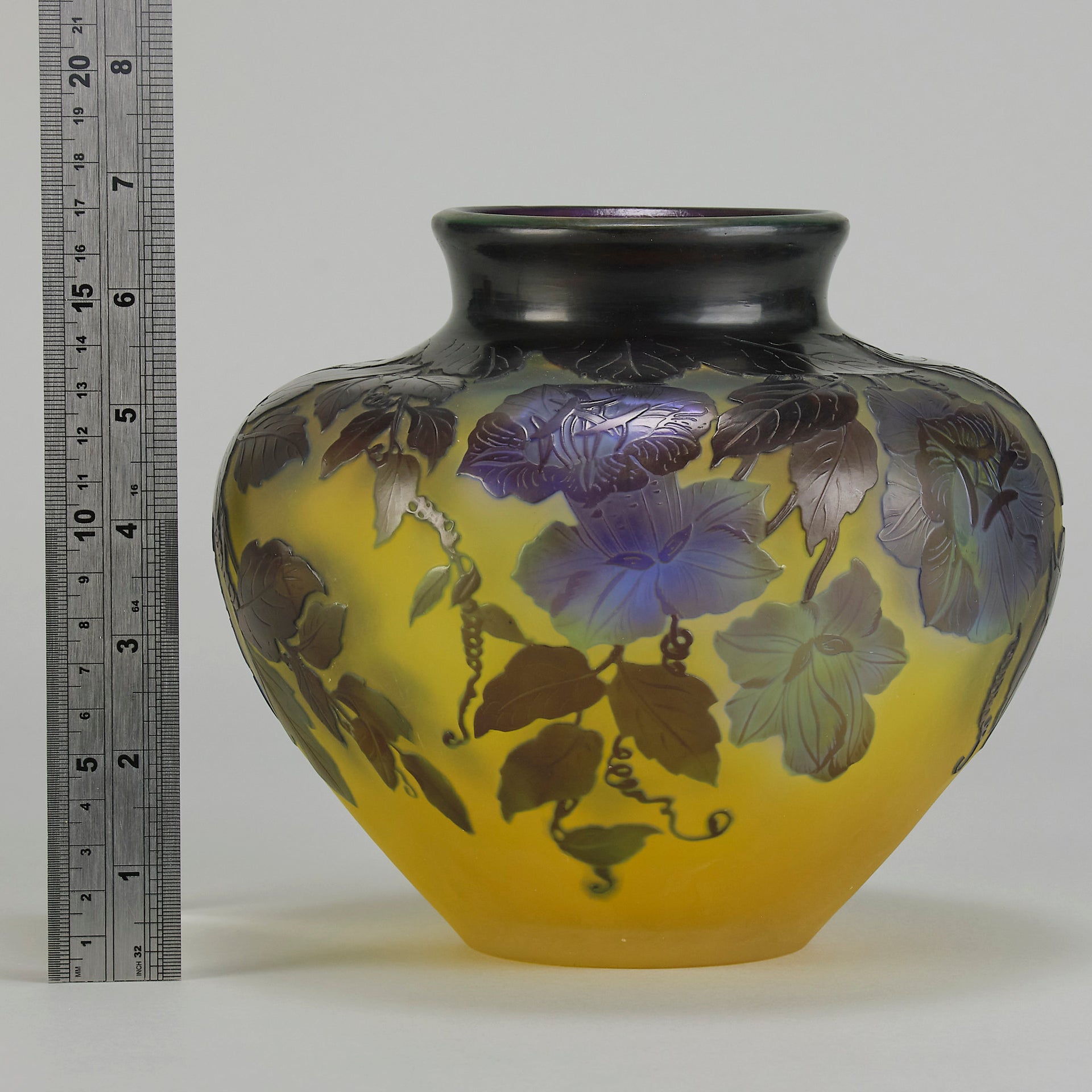 Galle Clematis Vase - Art Nouveau Clematis Vase - Hickmet Fine Arts