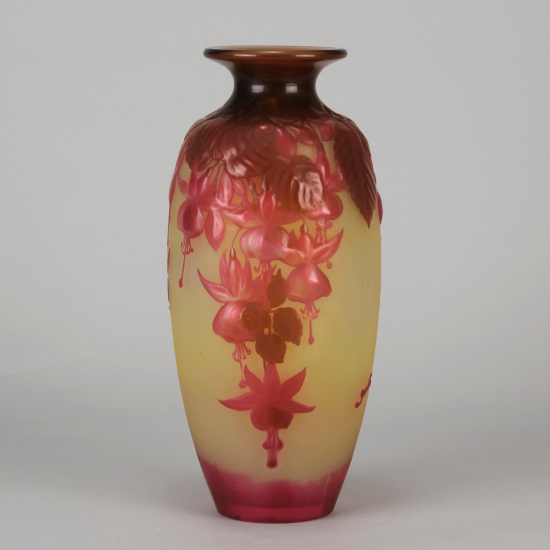 Emile Galle Floral Souffle Vase - Art Nouveau Glass - Hickmet Fine Arts