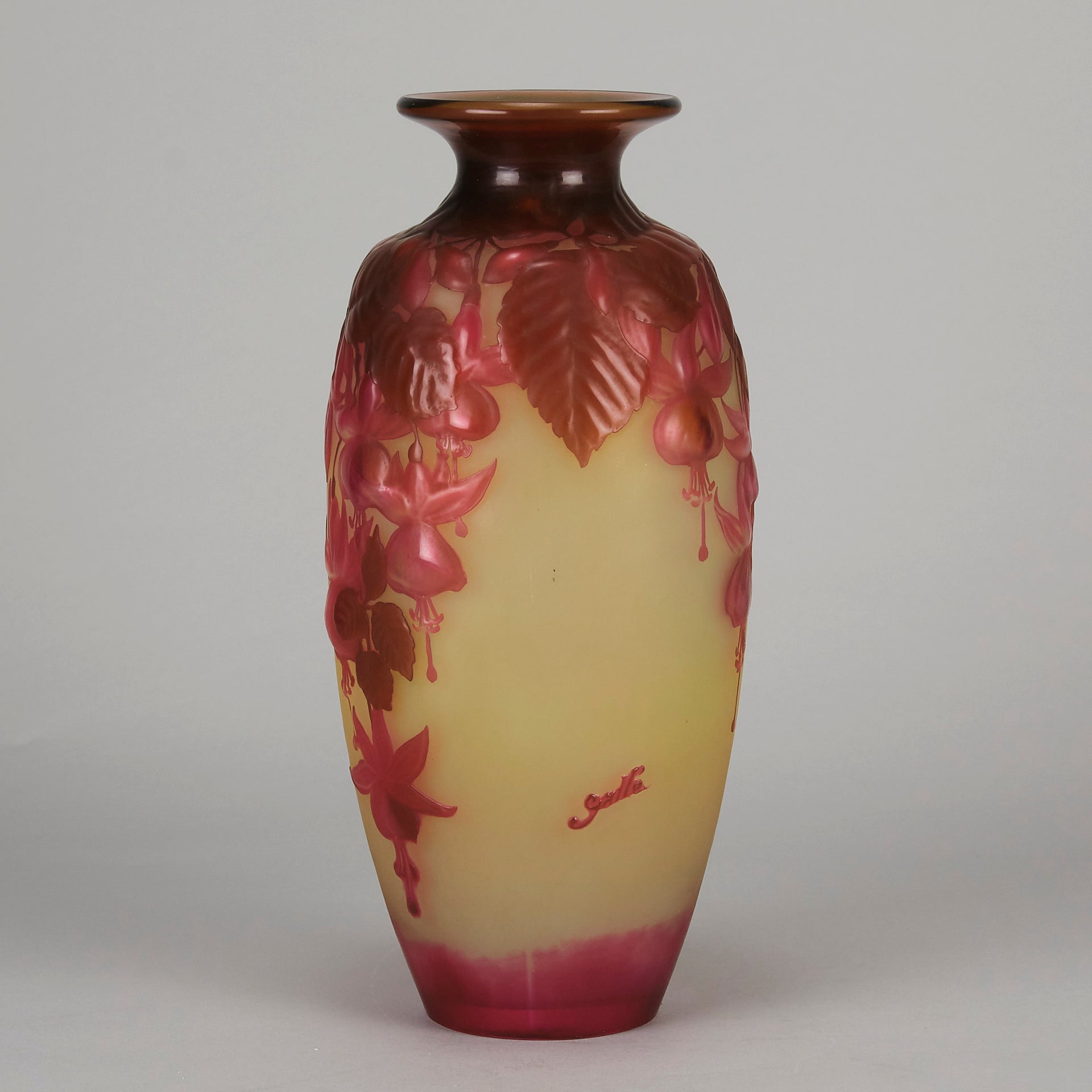 Emile Galle Floral Souffle Vase - Art Nouveau Glass - Hickmet Fine Arts