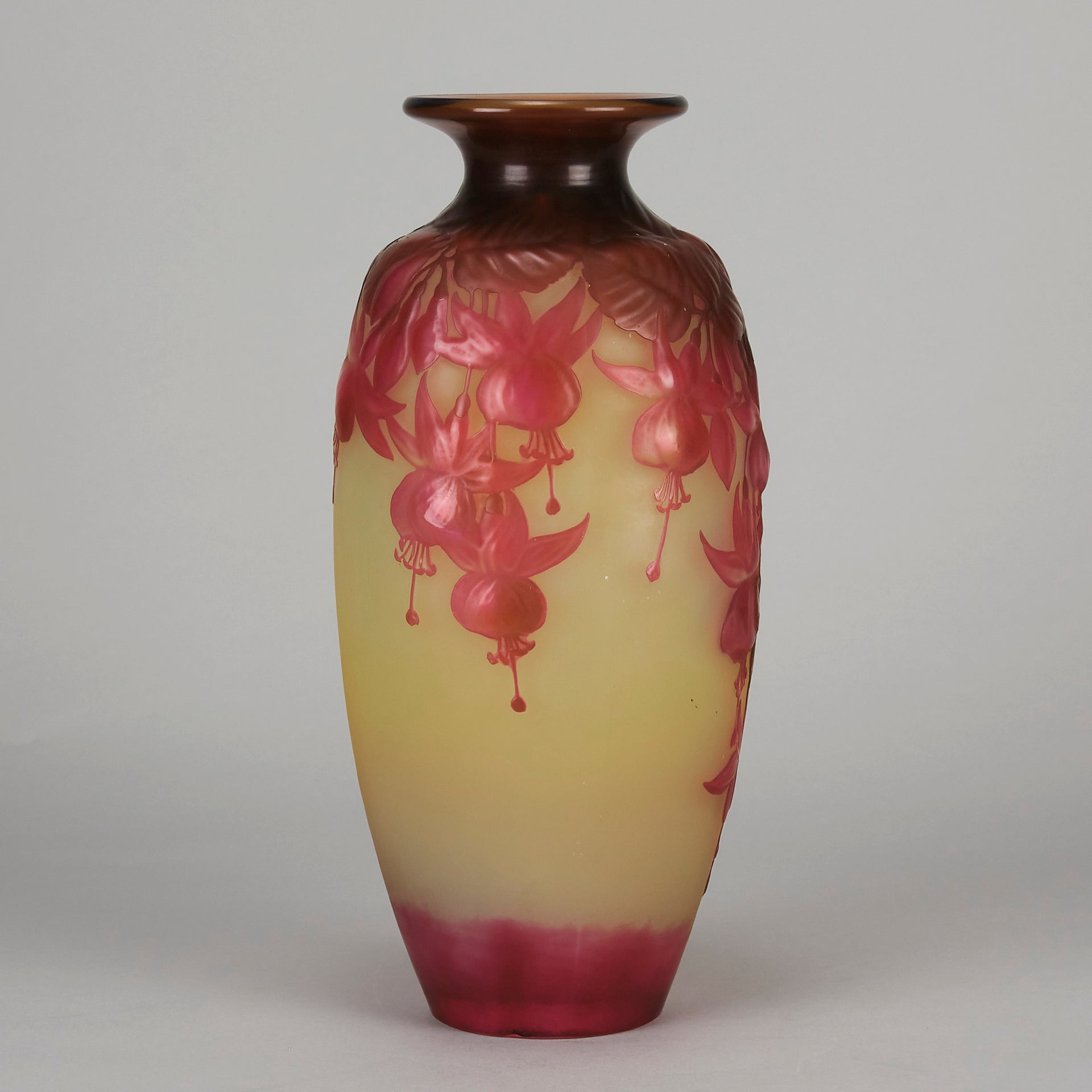 Emile Galle Floral Souffle Vase - Art Nouveau Glass - Hickmet Fine Arts