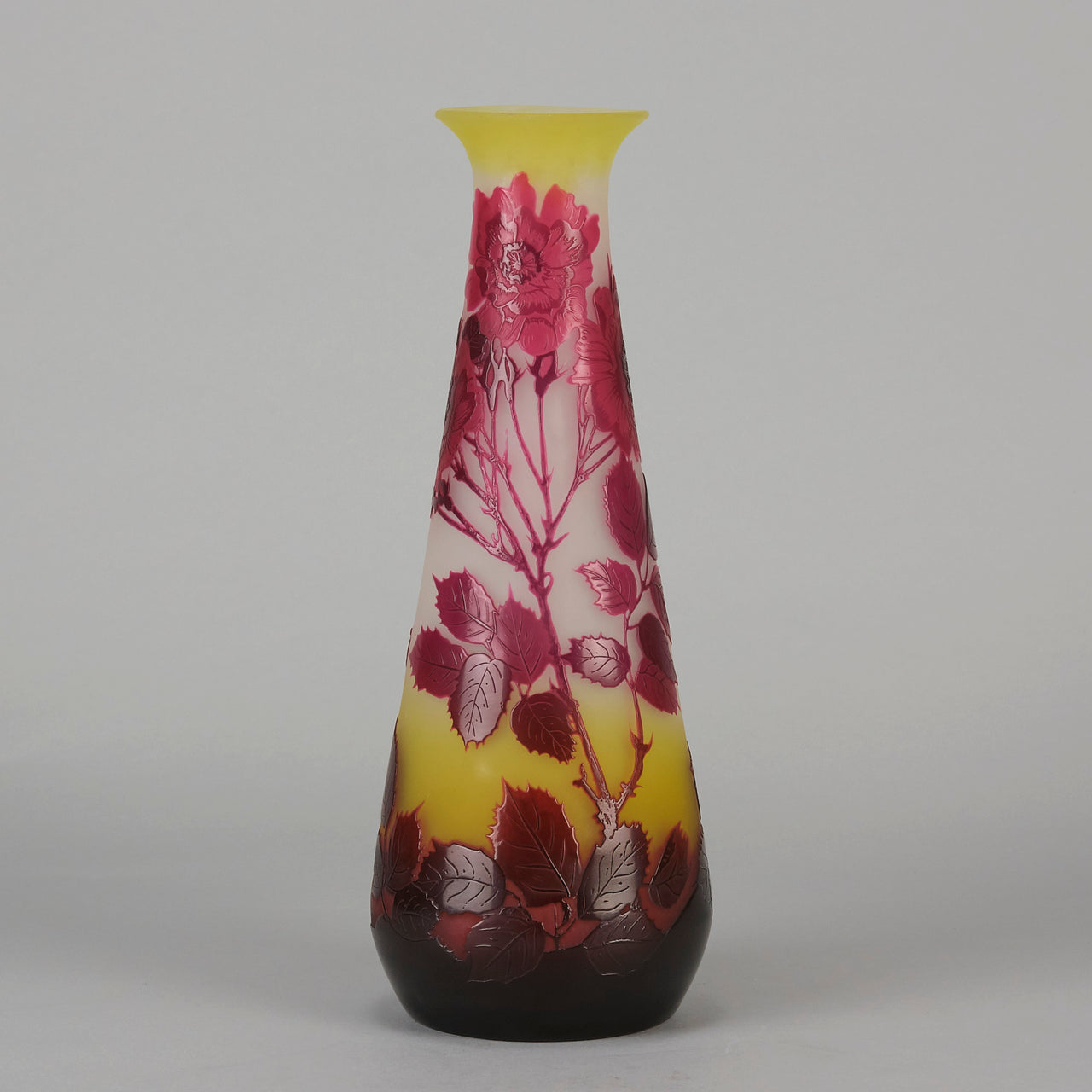 Emile Galle Vase - Floral Art Nouveau Glass - Hickmet Fine Arts