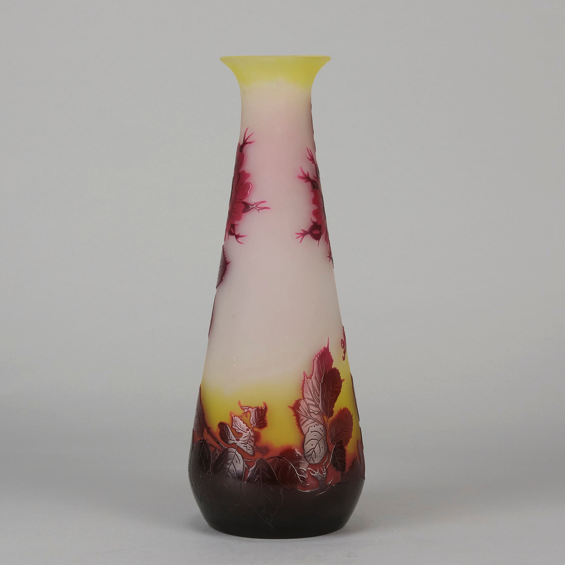 Emile Galle Vase - Floral Art Nouveau Glass - Hickmet Fine Arts