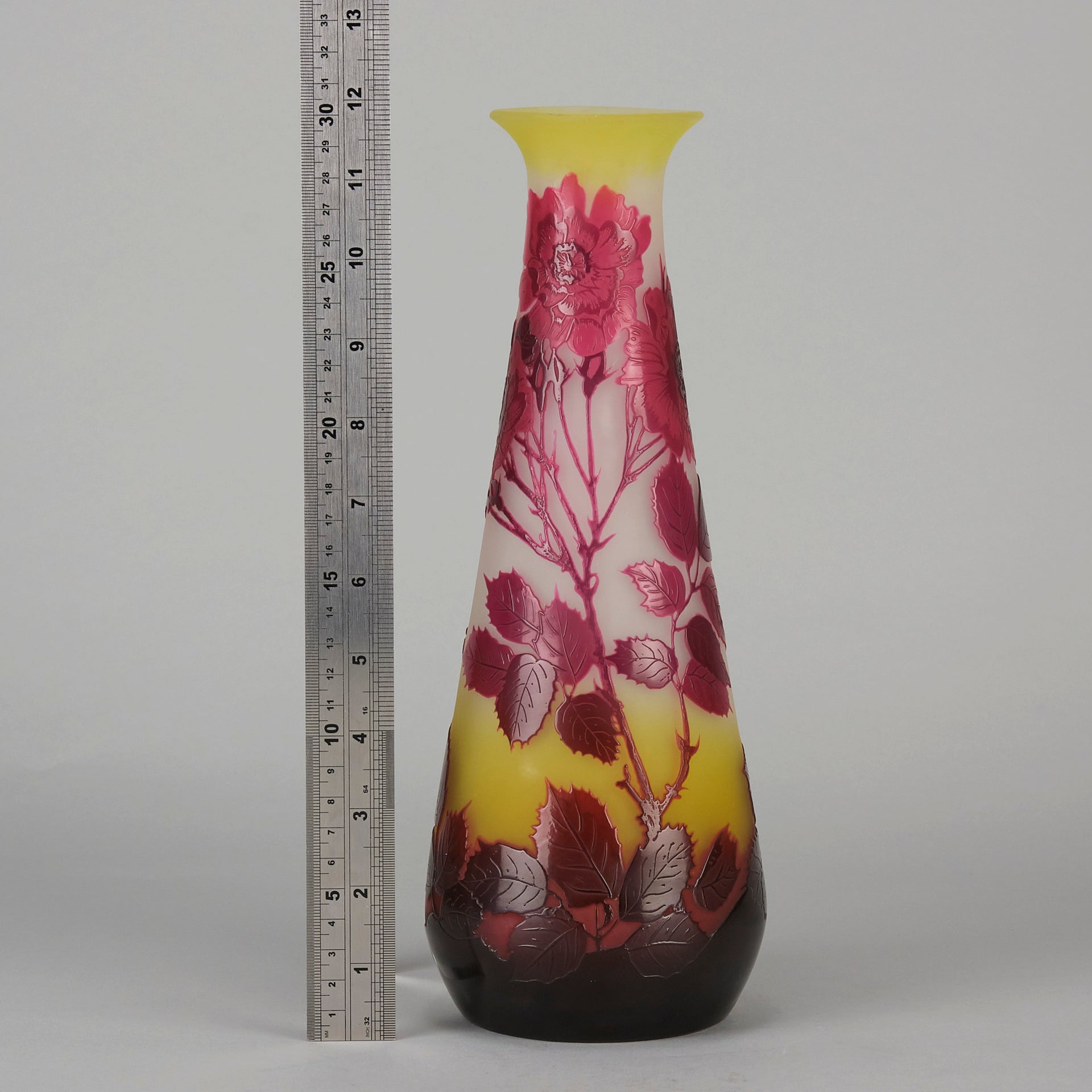 Emile Galle Vase - Floral Art Nouveau Glass - Hickmet Fine Arts