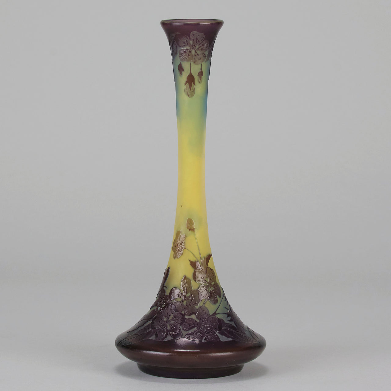 Emile Galle Floral Vase - Art Nouveau Glass - Hickmet Fine Arts