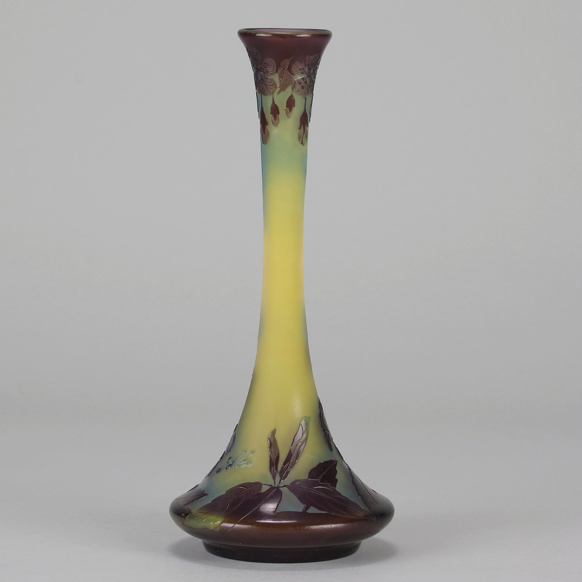 Emile Galle Floral Vase - Art Nouveau Glass - Hickmet Fine Arts