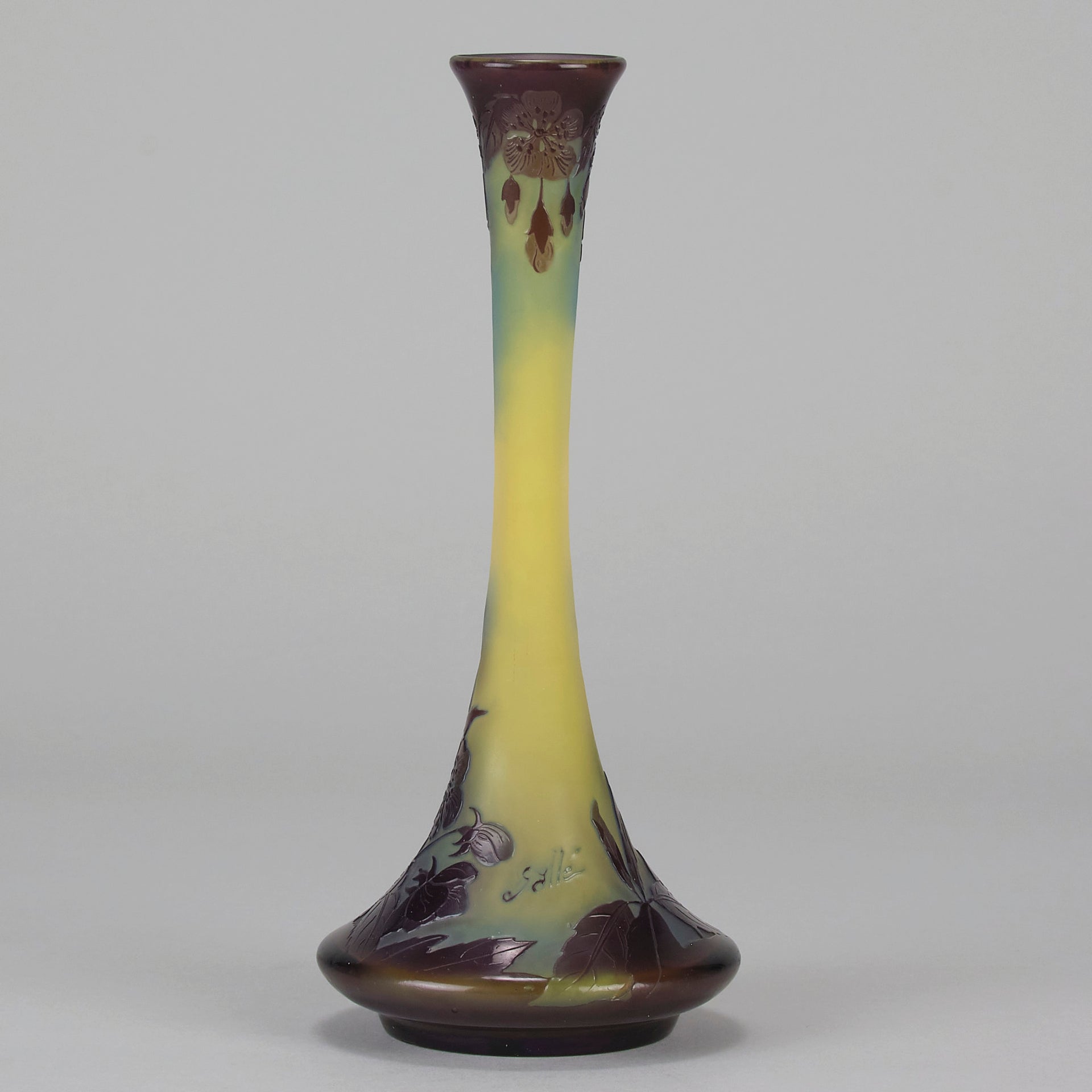 Emile Galle Floral Vase - Art Nouveau Glass - Hickmet Fine Arts