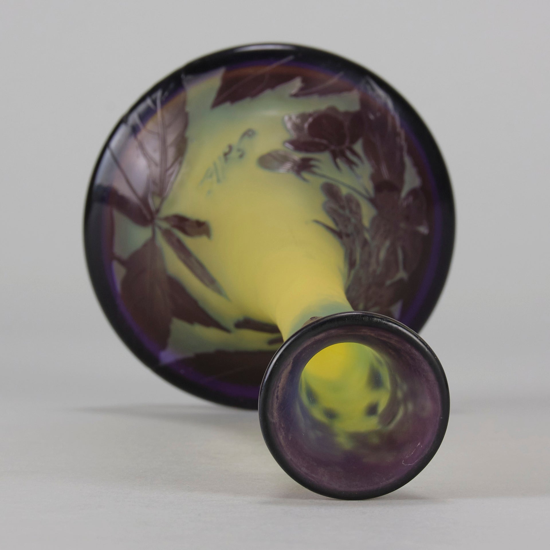 Emile Galle Floral Vase - Art Nouveau Glass - Hickmet Fine Arts