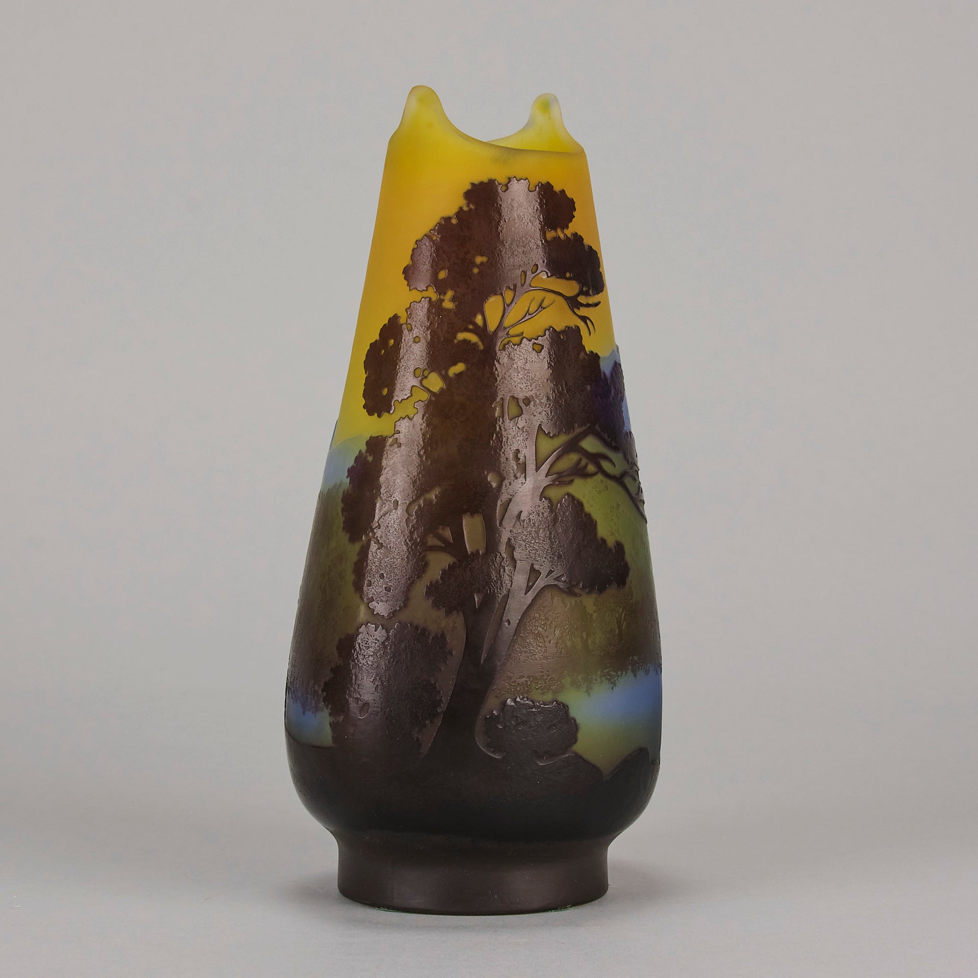 Emile Galle Landscape Vase - Art Nouveau Glass - Hickmet Fine Arts