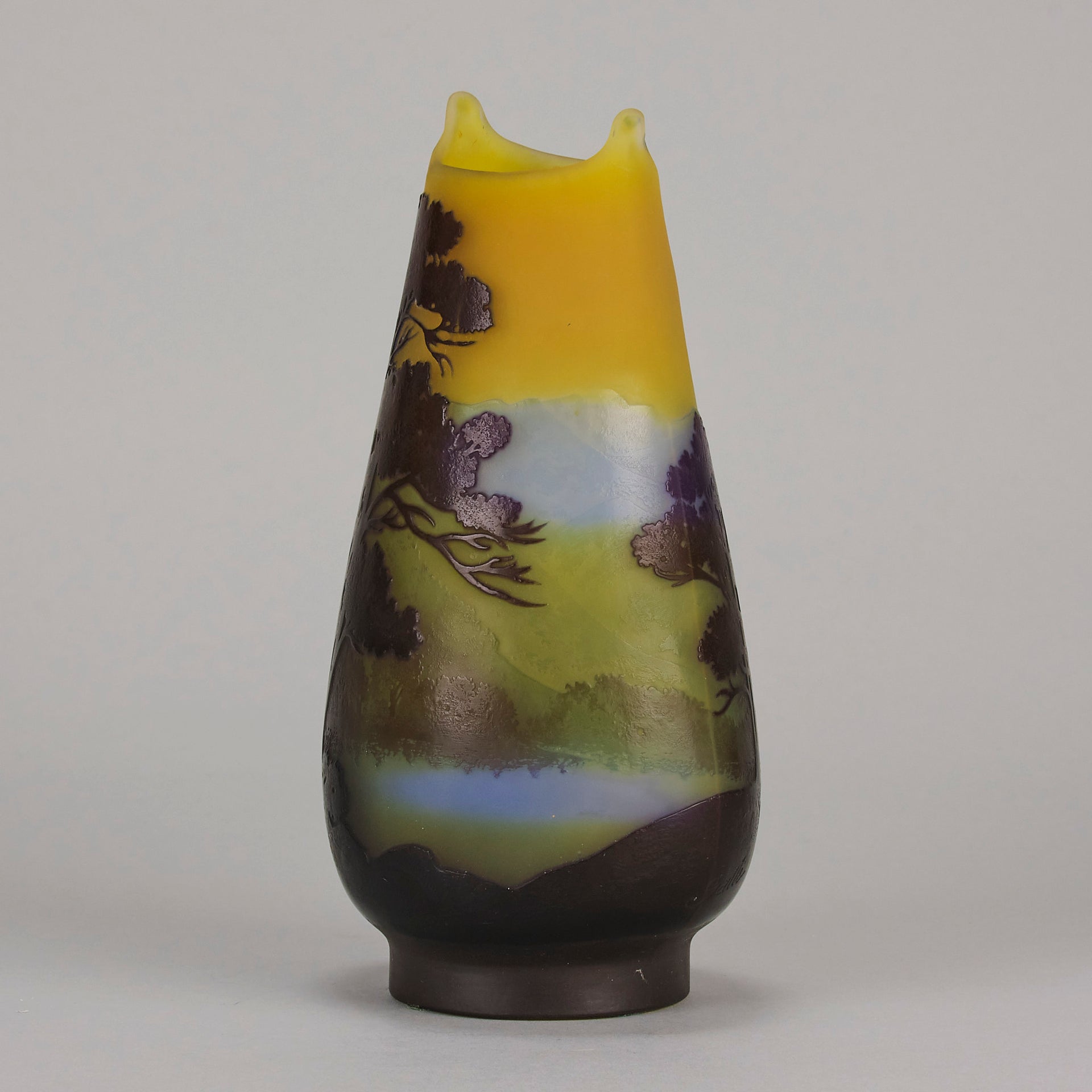 Emile Galle Landscape Vase - Art Nouveau Glass - Hickmet Fine Arts