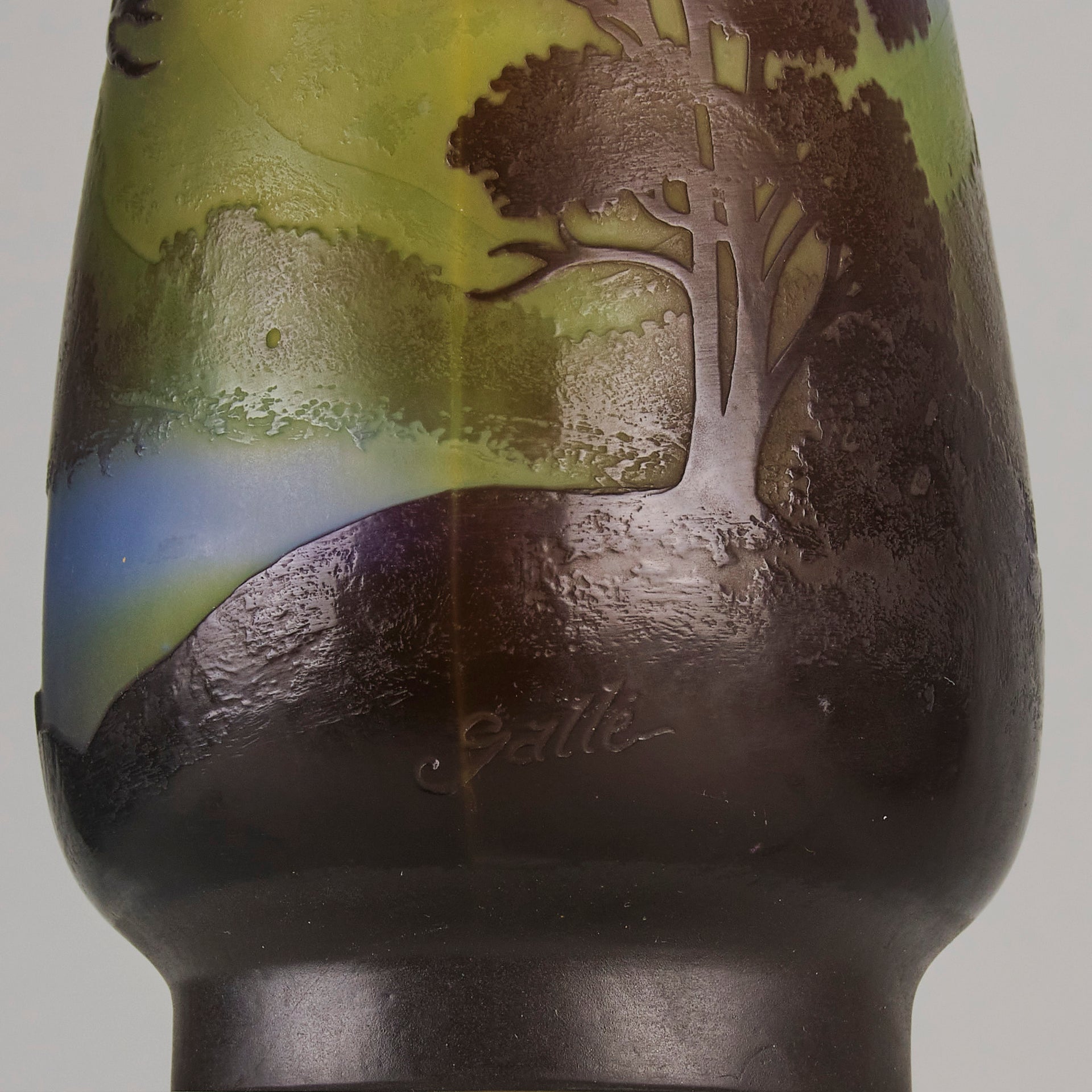 Emile Galle Landscape Vase - Art Nouveau Glass - Hickmet Fine Arts