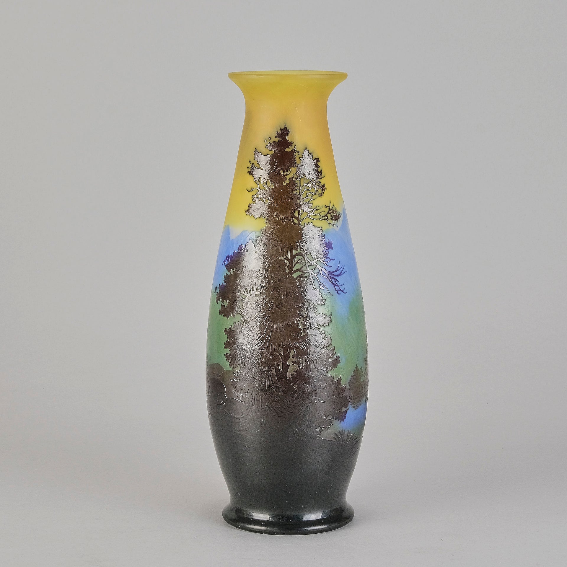 Galle cameo glass landscape vase