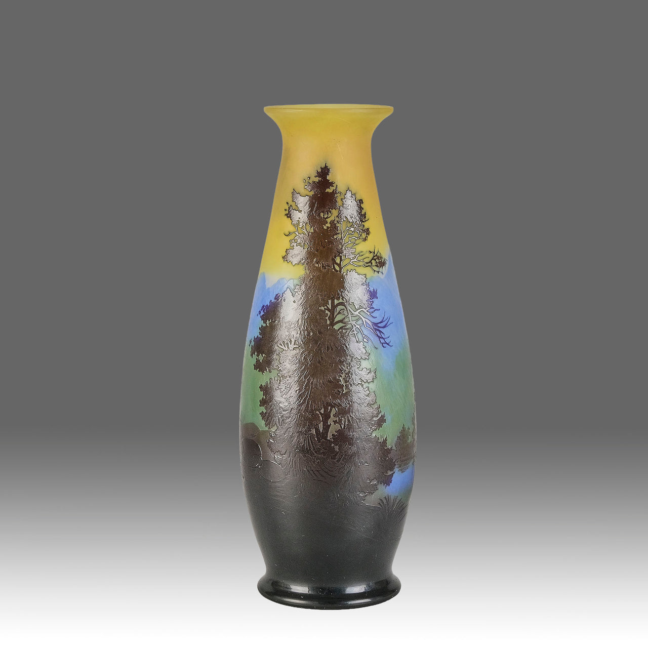 Galle cameo glass landscape vase