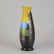 Galle cameo glass landscape vase