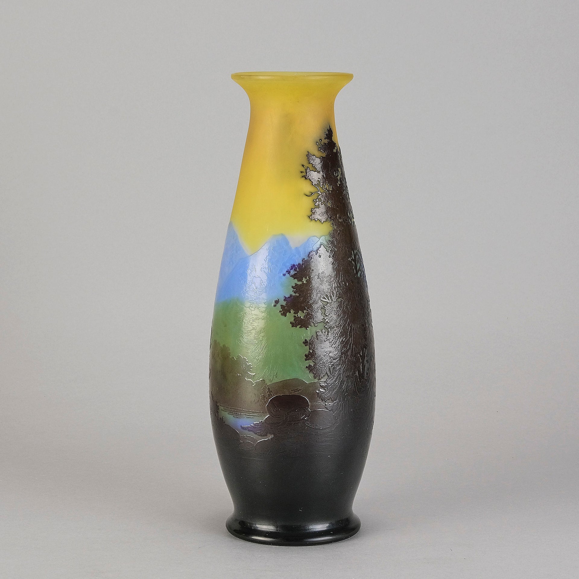 Galle cameo glass landscape vase