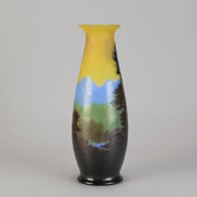 Galle cameo glass landscape vase