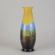 Galle cameo glass landscape vase