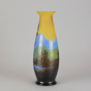 Galle cameo glass landscape vase