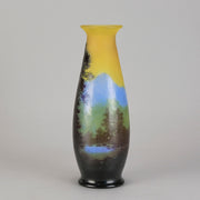 Galle cameo glass landscape vase