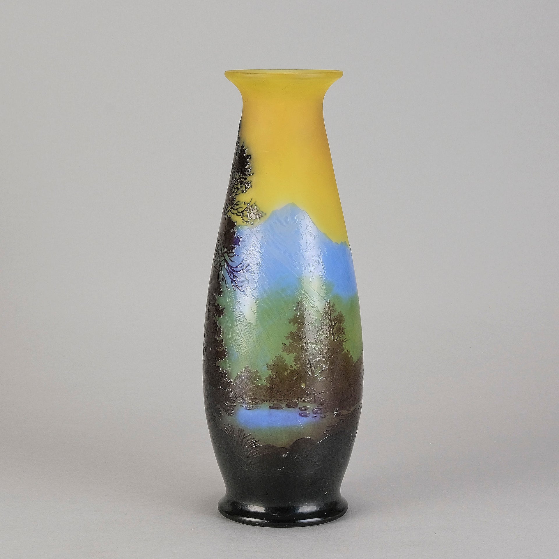 Galle cameo glass landscape vase