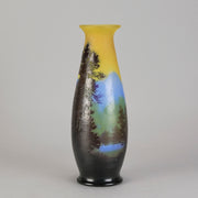 Galle cameo glass landscape vase