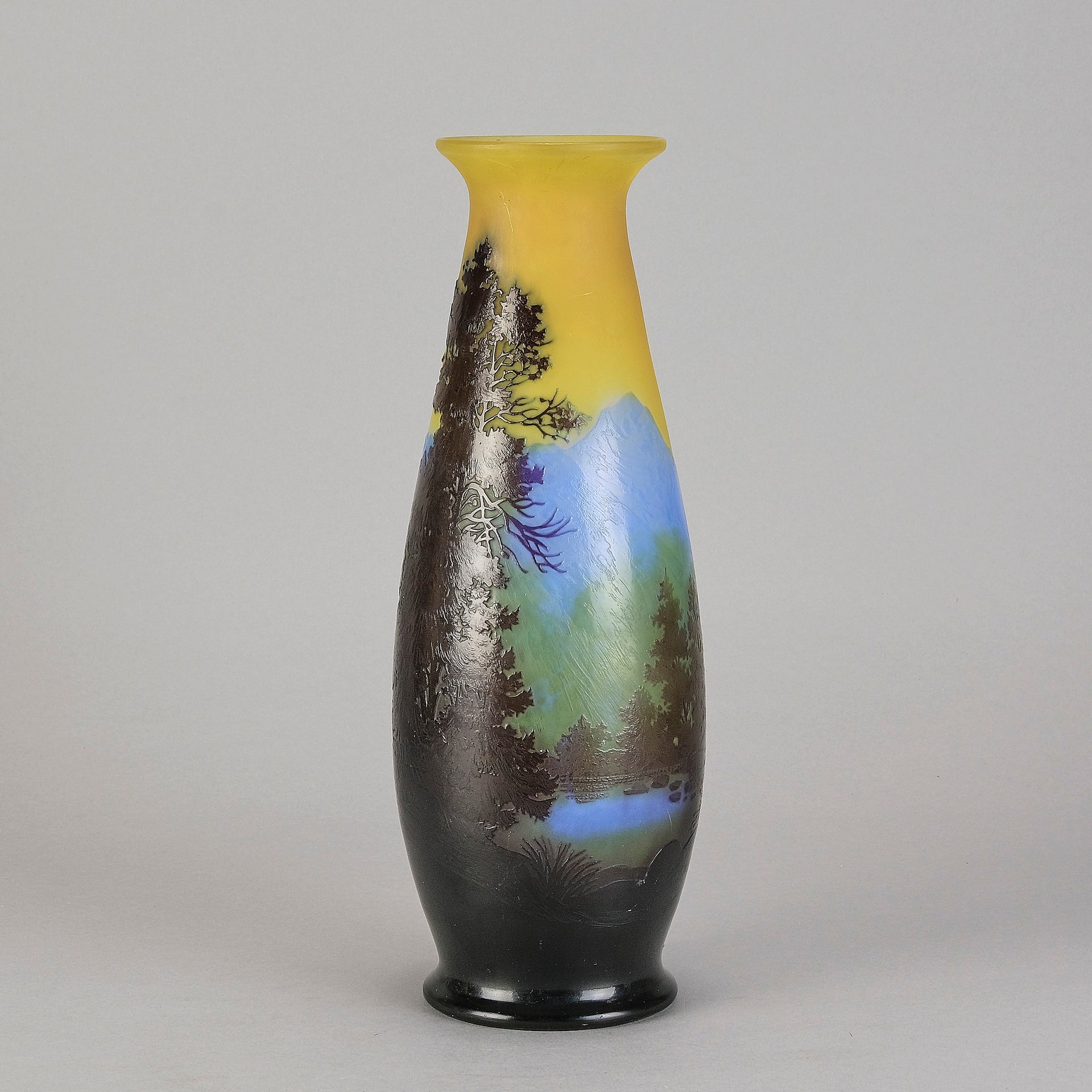 Galle cameo glass landscape vase