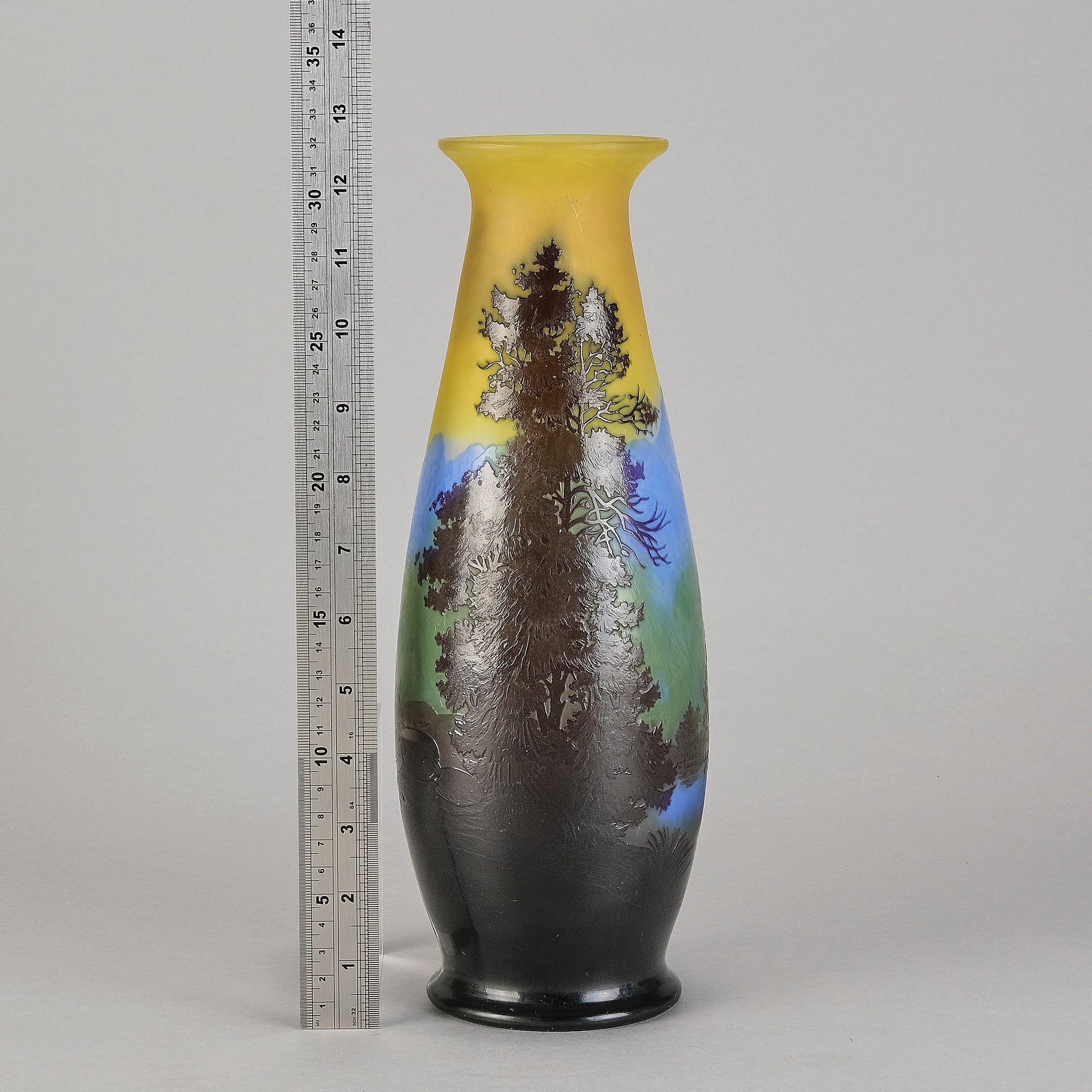 Galle cameo glass landscape vase