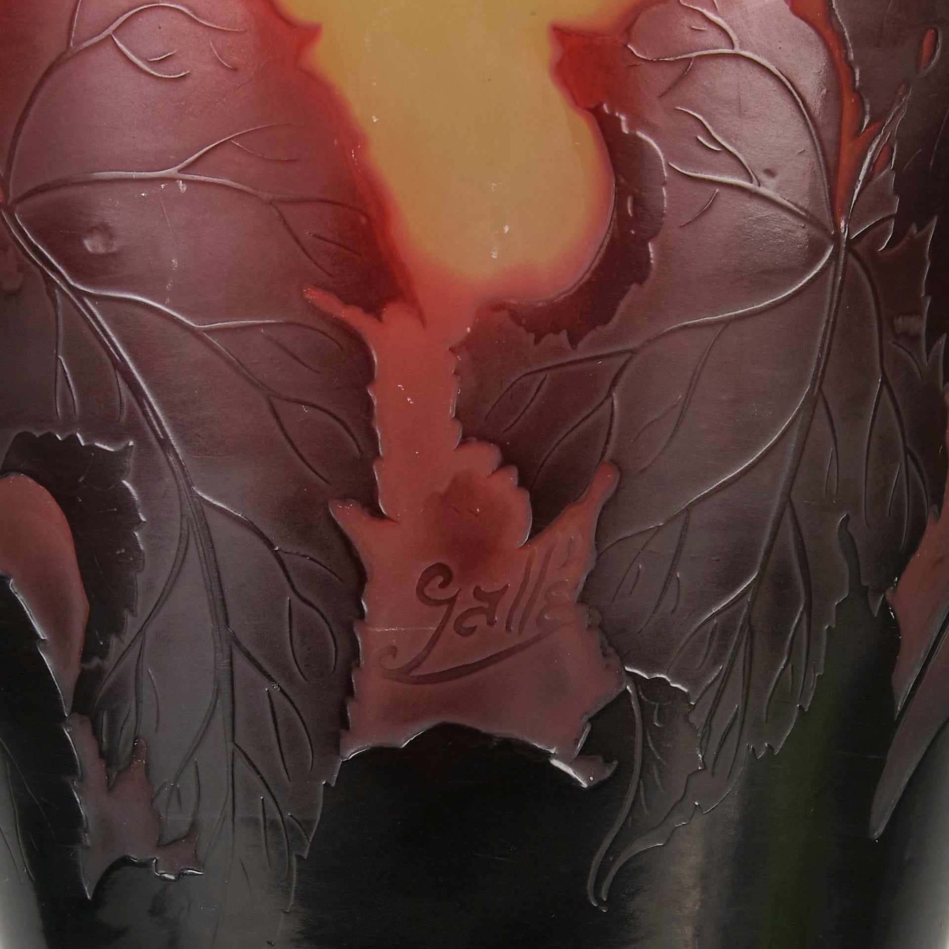 Emile Galle Large Flower Vase - Art Nouveau Glass - Hickmet Fine Arts