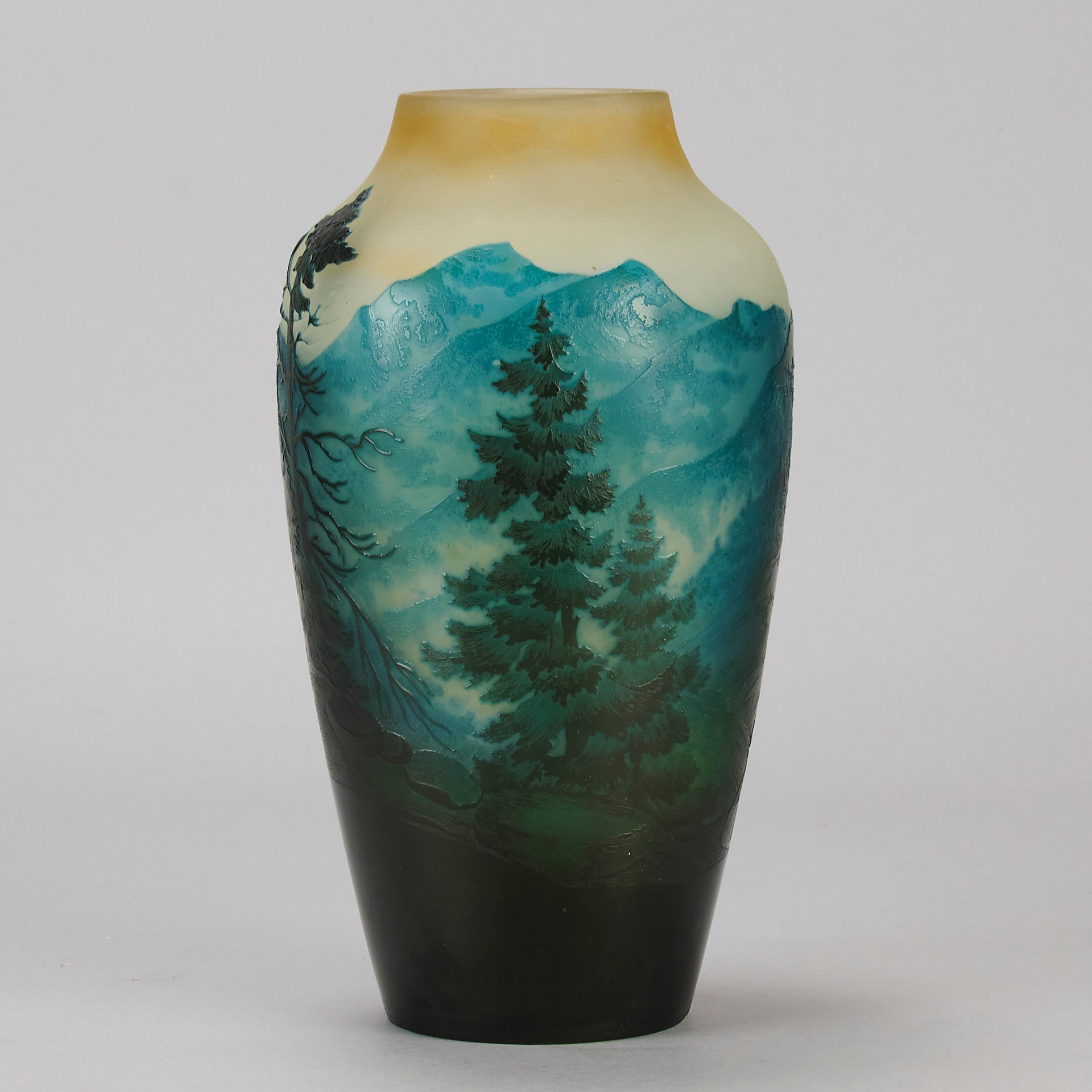 Emile Galle Mountain Vase - Art Nouveau Glass - Hickmet Fine Arts
