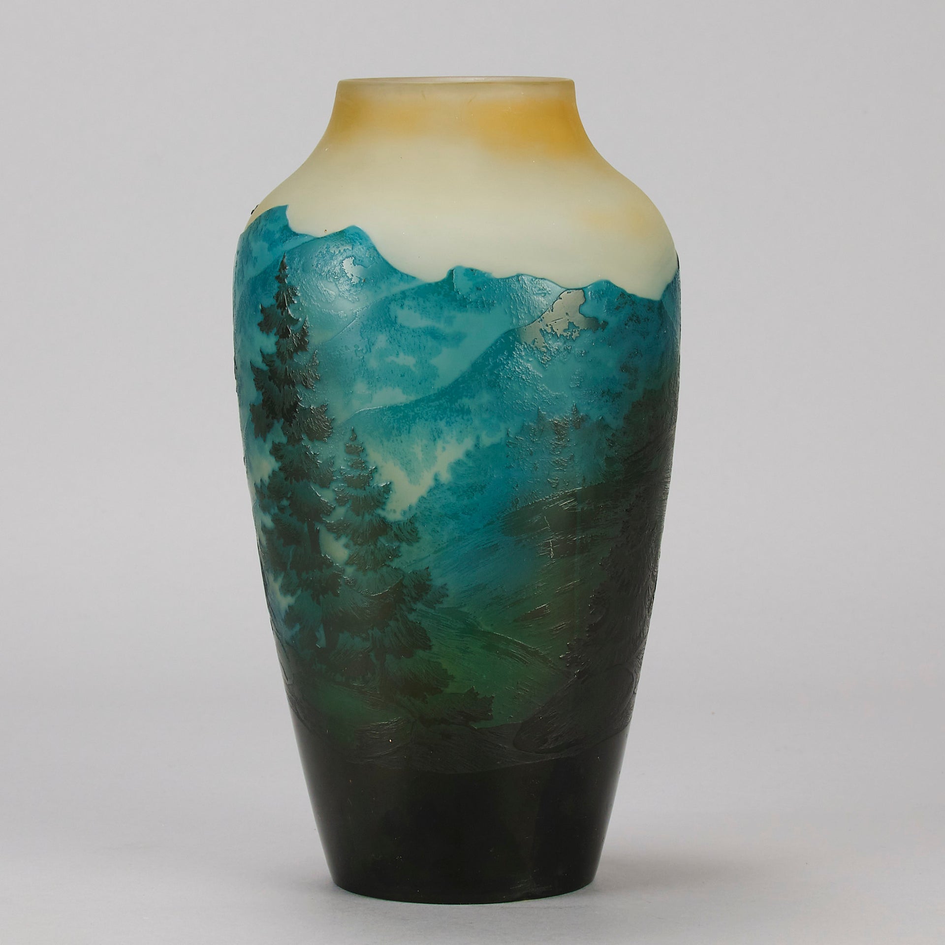 Emile Galle Mountain Vase - Art Nouveau Glass - Hickmet Fine Arts
