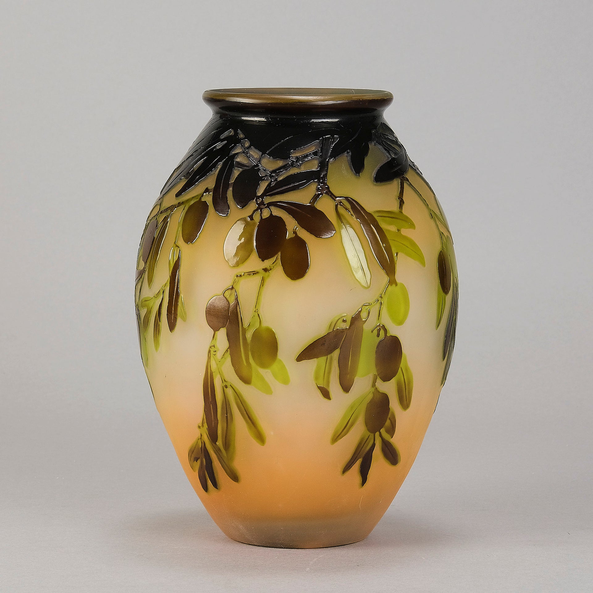 Emile Galle Olive Vase - Art Nouveau Glass - Hickmet Fine Arts