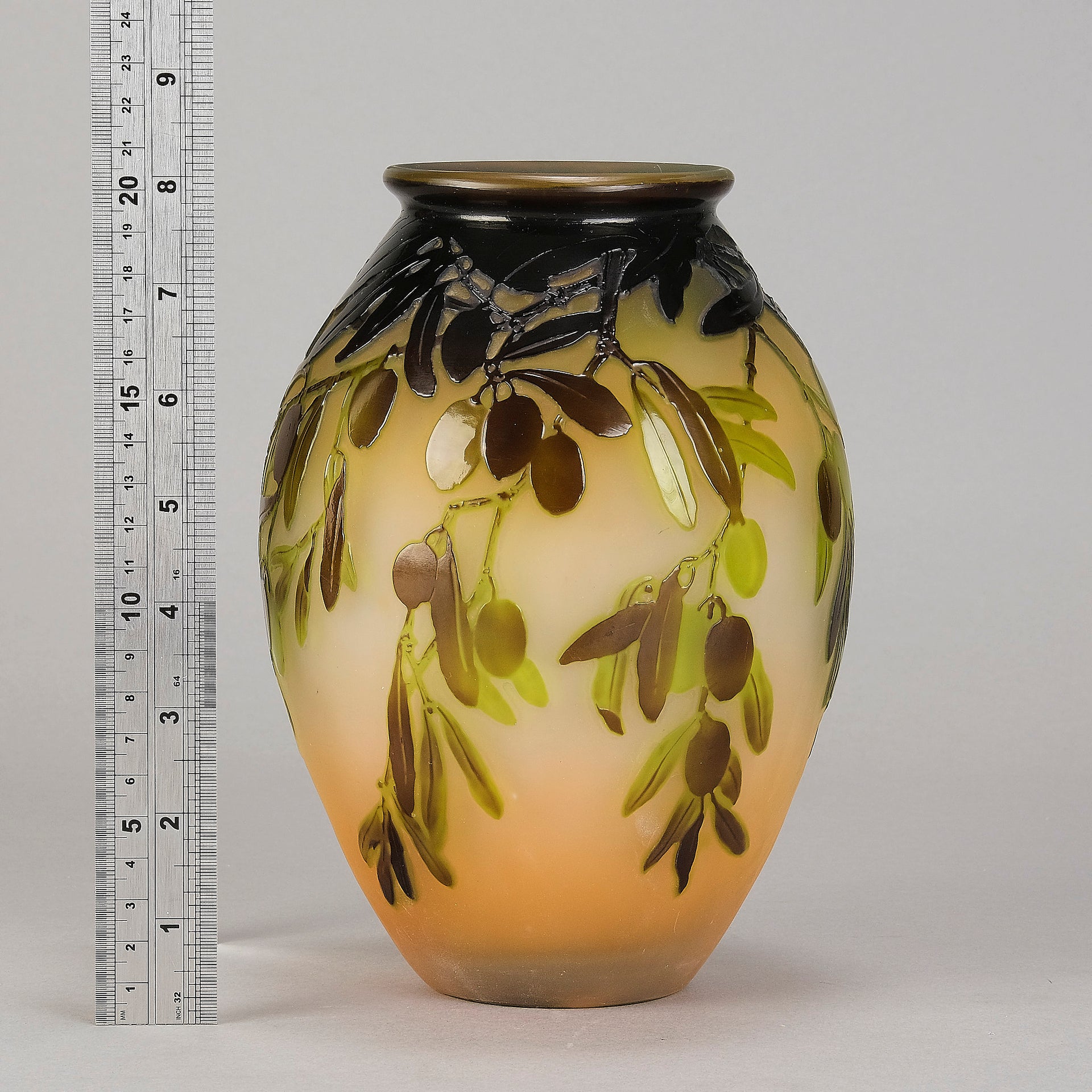 Emile Galle Olive Vase - Art Nouveau Glass - Hickmet Fine Arts
