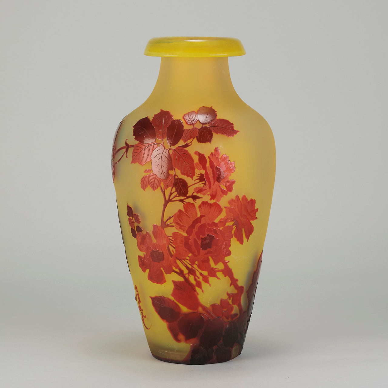 Galle Rose Vase - Art Nouveau Rose Vase - Hickmet Fine Arts