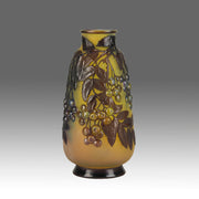 Galle Souffle Vase - Art Nouveau Clematis Vase - Hickmet Fine Arts