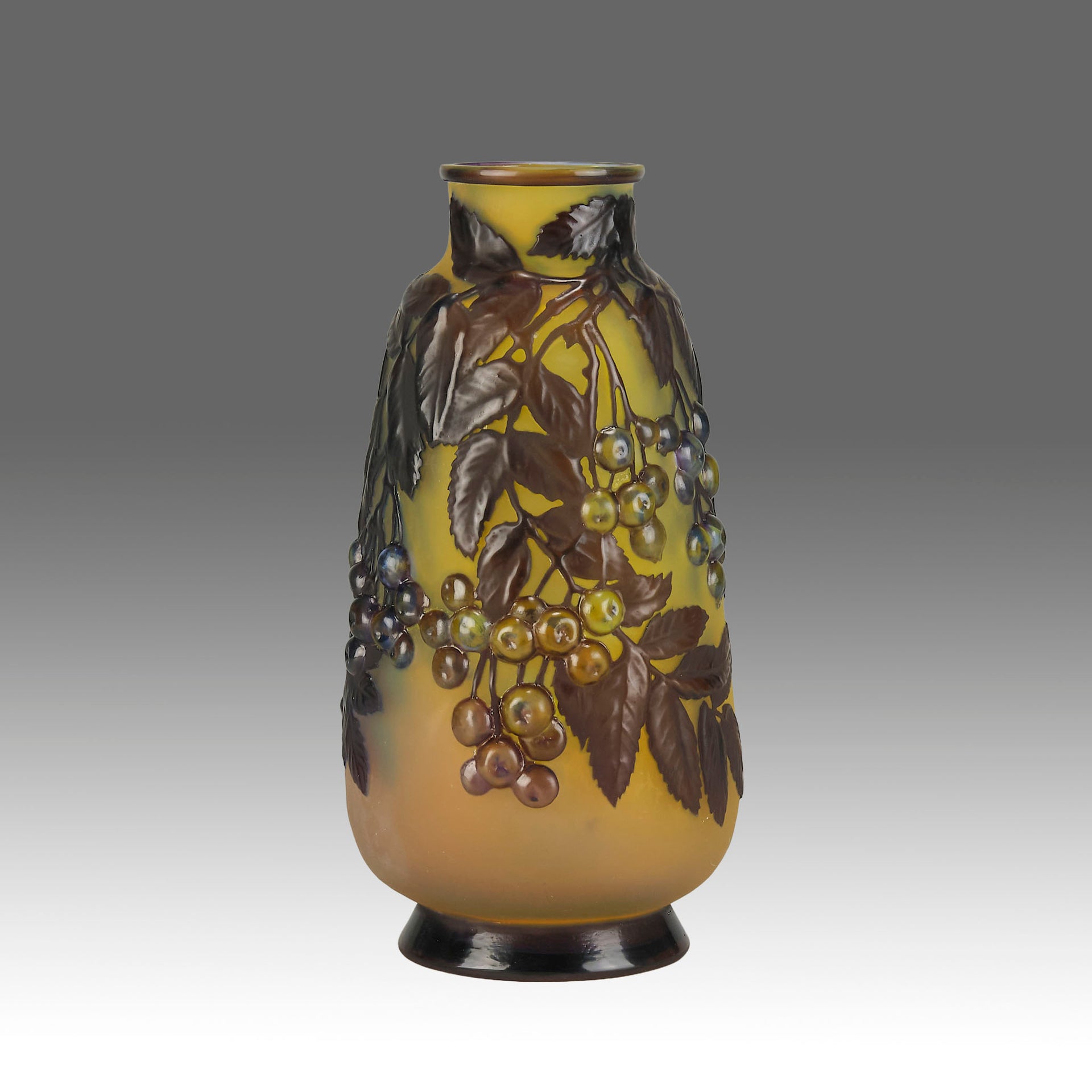 Galle Souffle Vase - Art Nouveau Clematis Vase - Hickmet Fine Arts