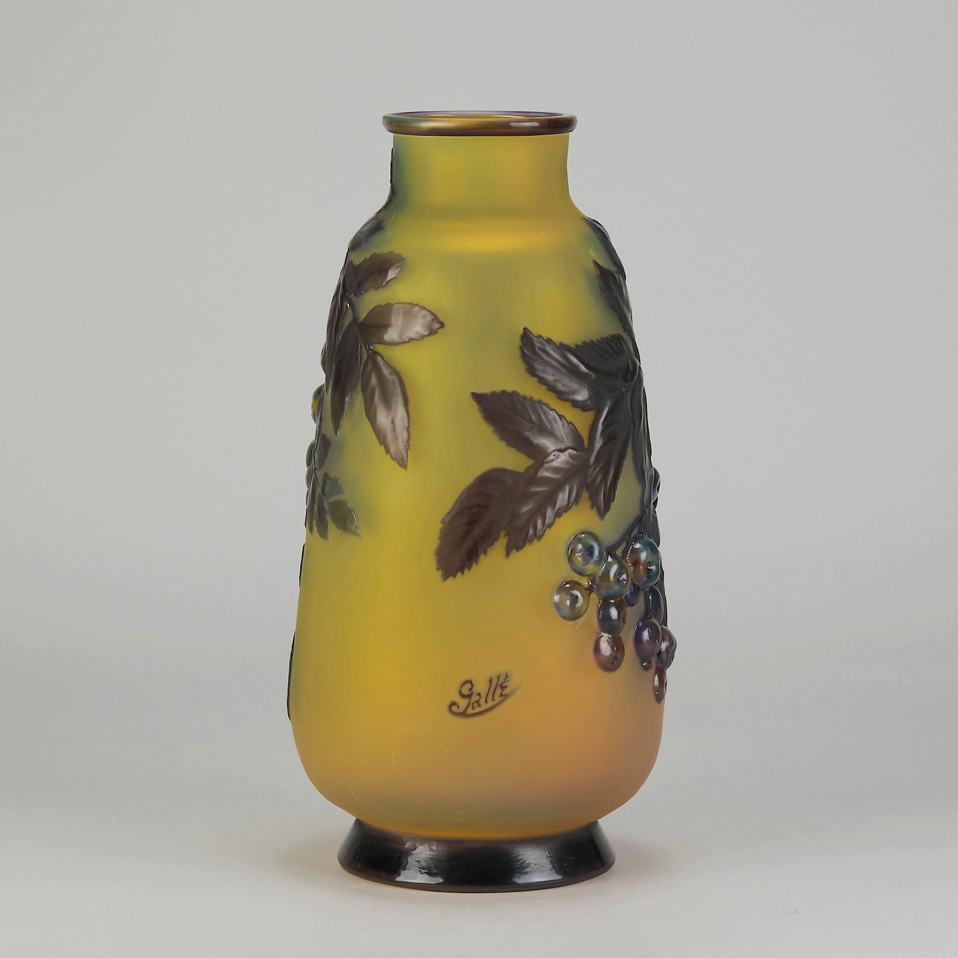 Galle Souffle Vase - Art Nouveau Clematis Vase - Hickmet Fine Arts