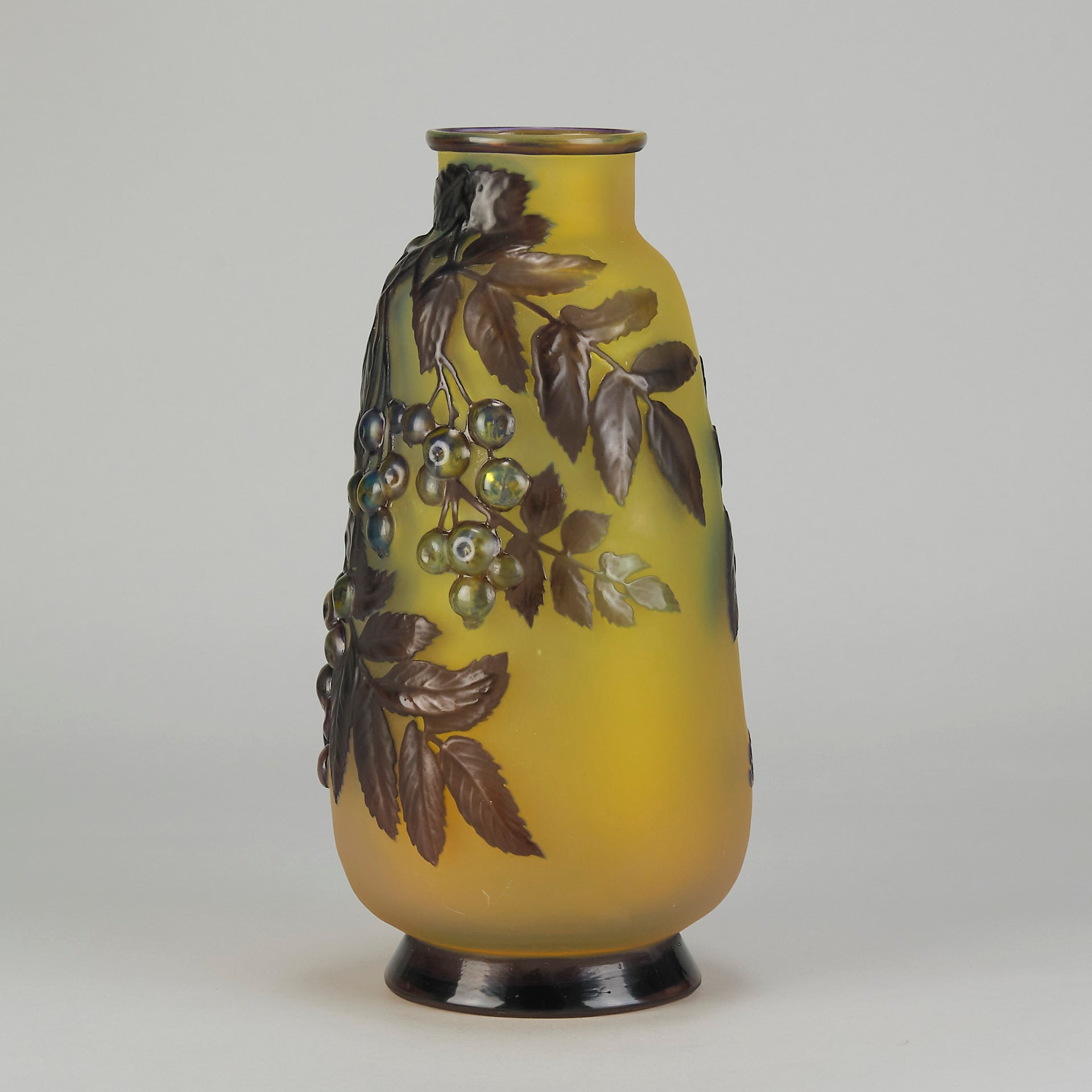 Galle Souffle Vase - Art Nouveau Clematis Vase - Hickmet Fine Arts