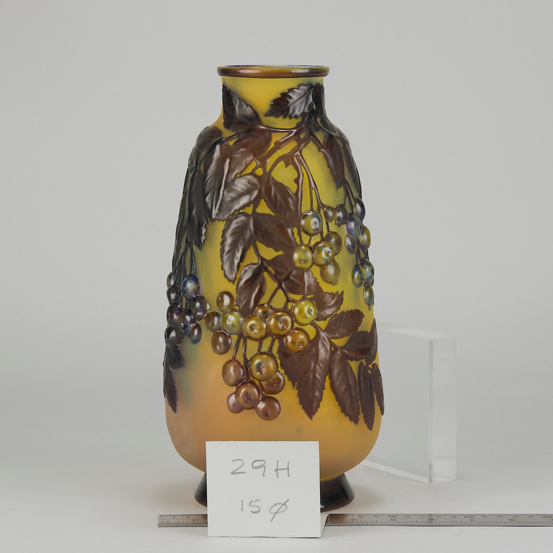 Galle Souffle Vase - Art Nouveau Clematis Vase - Hickmet Fine Arts