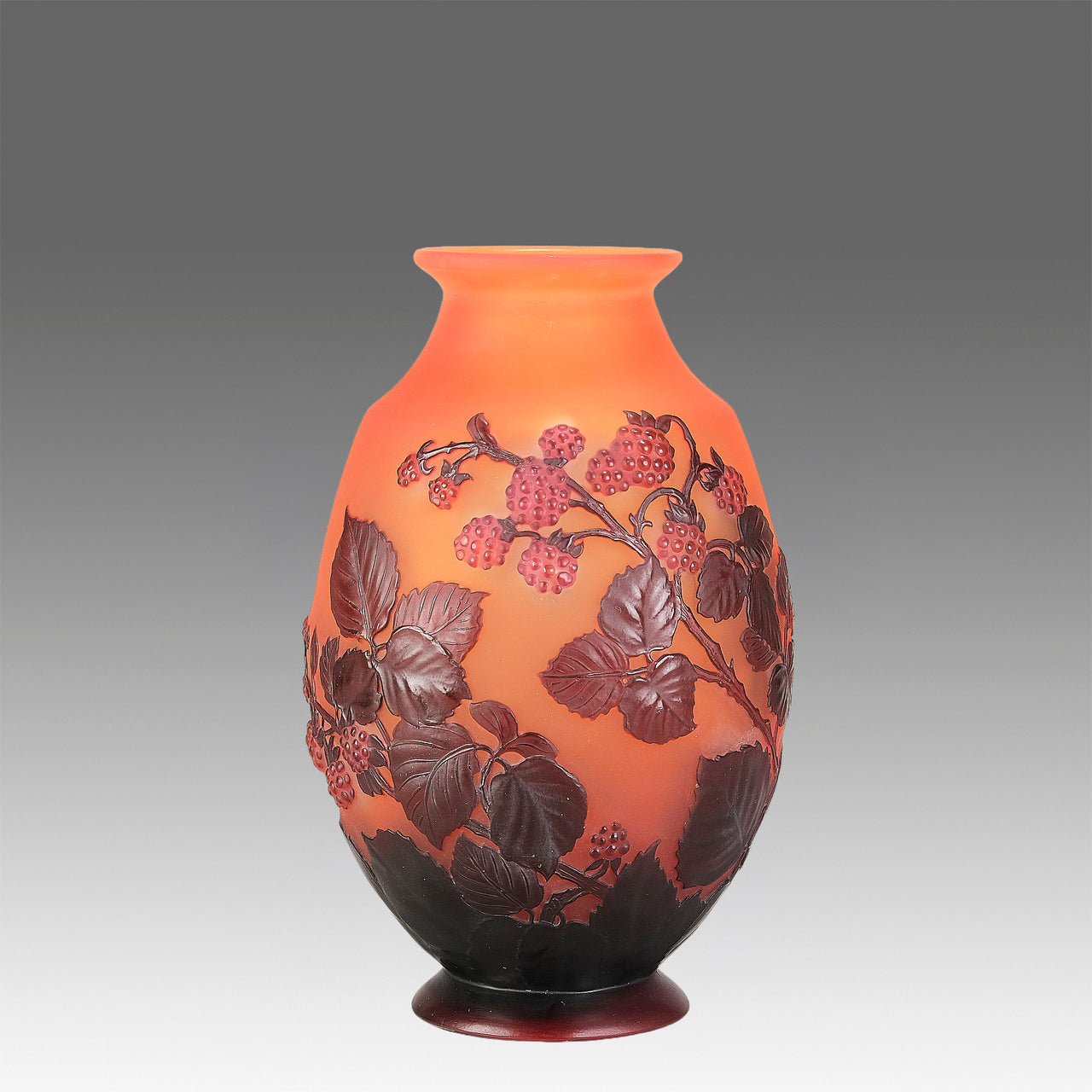 "Soufflé Framboises Vase" by Emile Gallé