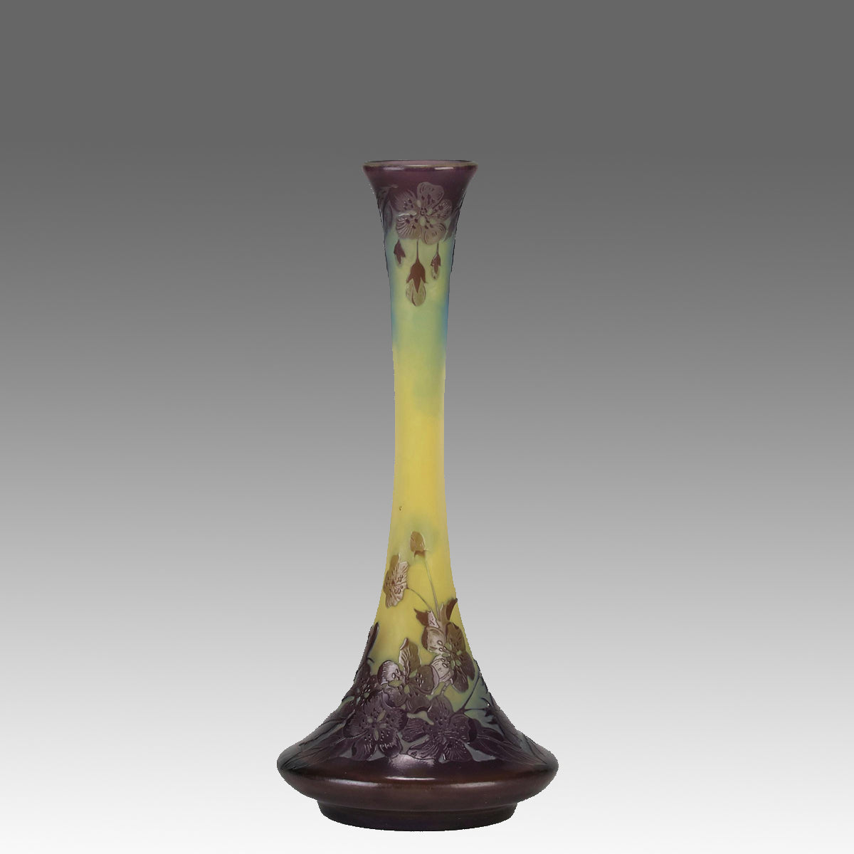 Emile Galle Floral Vase - Art Nouveau Glass - Hickmet Fine Arts