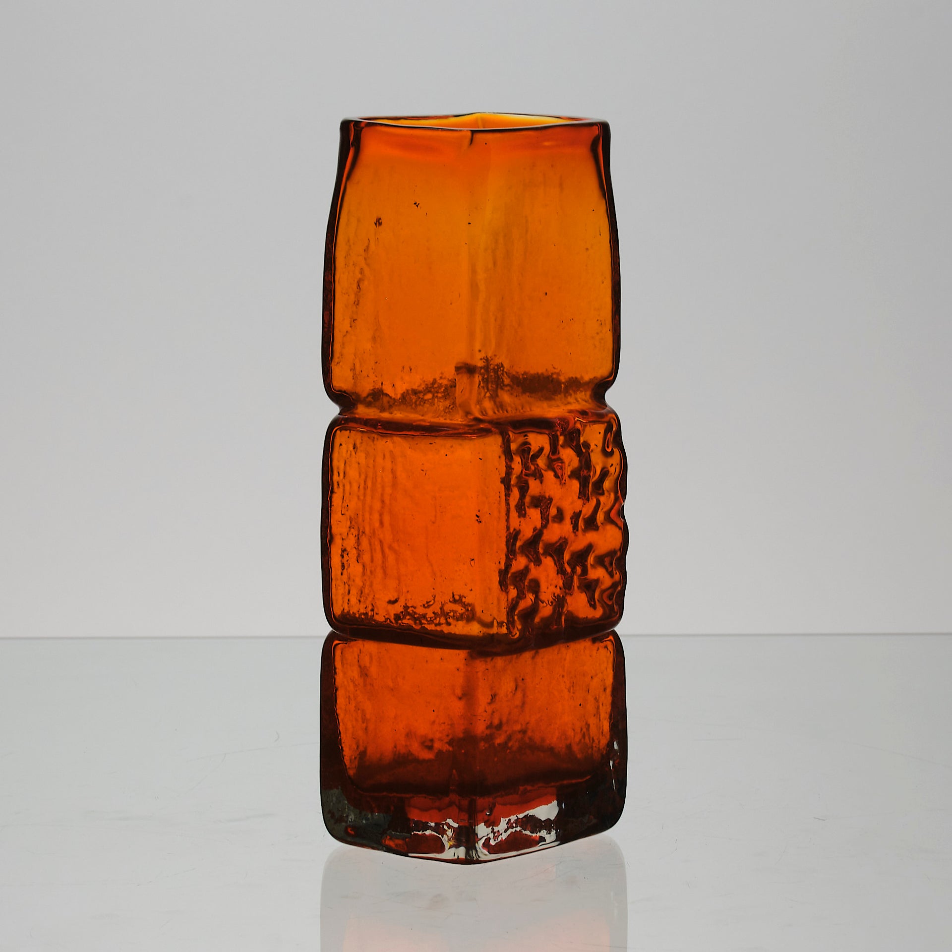 Geoffrey Baxter - Orange Bricklayer Abstract Vase 