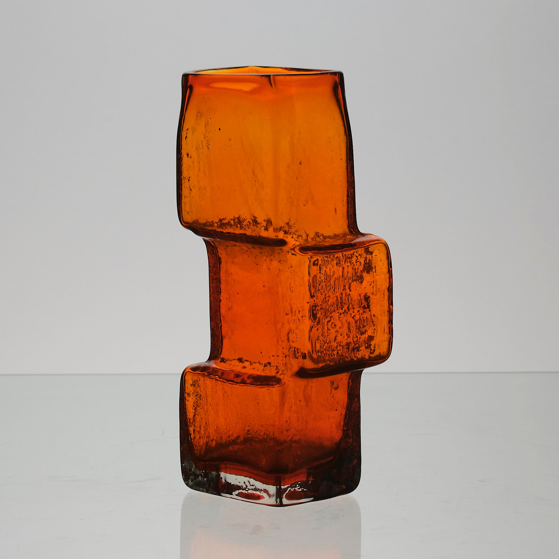 Geoffrey Baxter - Orange Bricklayer Abstract Vase 