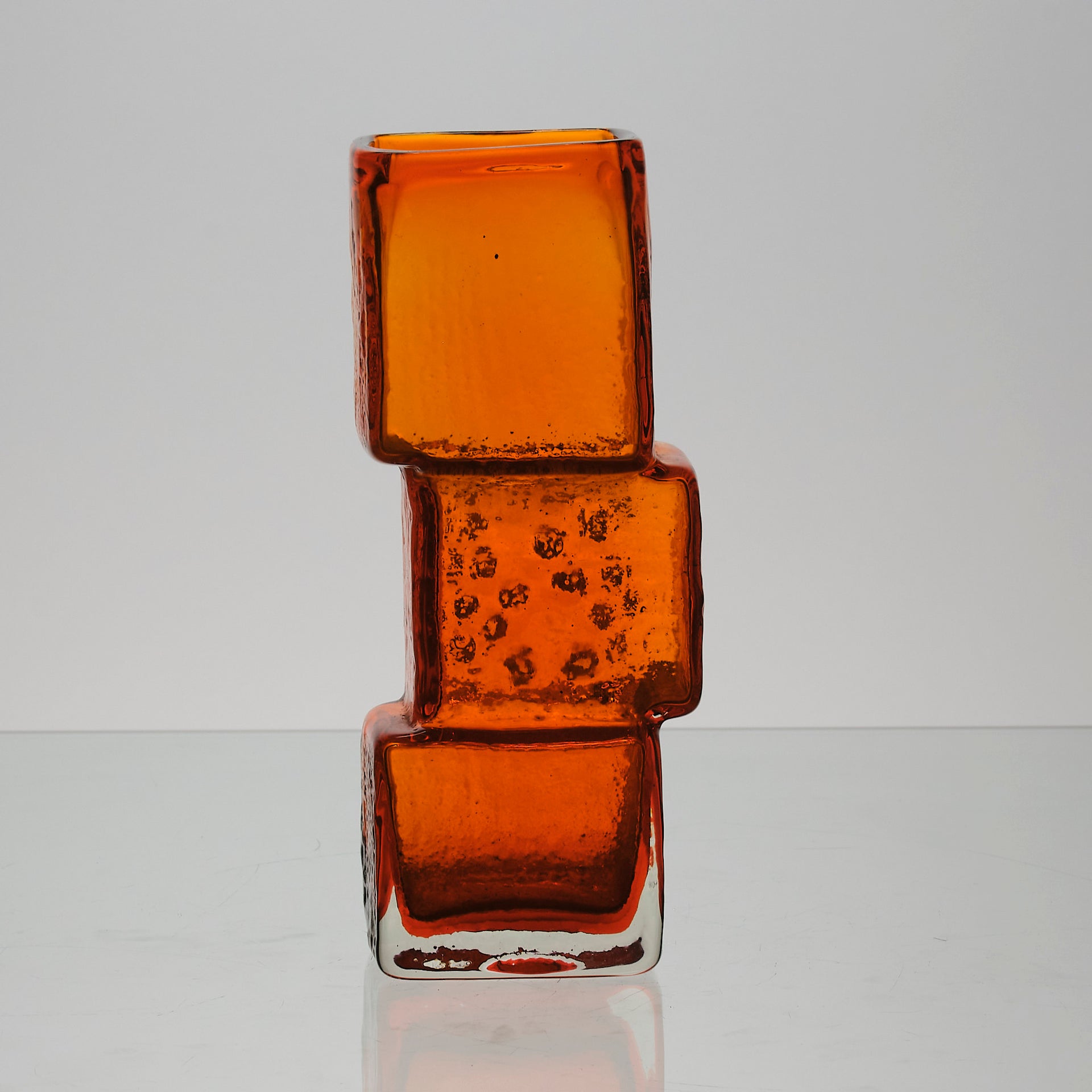 Geoffrey Baxter - Orange Bricklayer Abstract Vase 